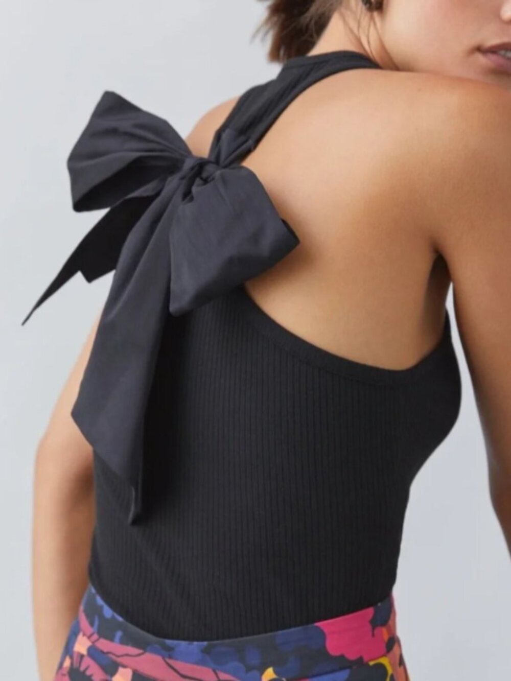 Sunday in Brooklyn Bow Back Tank Top, Black, Size 1X, NwT